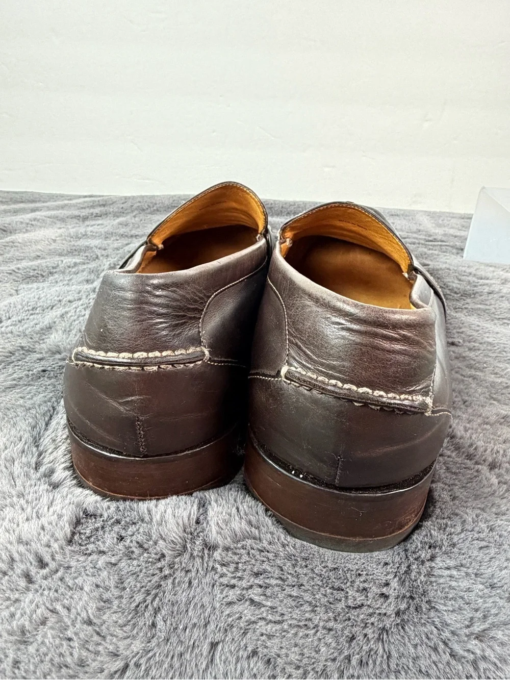 Cole Haan Men’s 12M Brown Leather Penny Loafers Moc Toe Dress Shoes